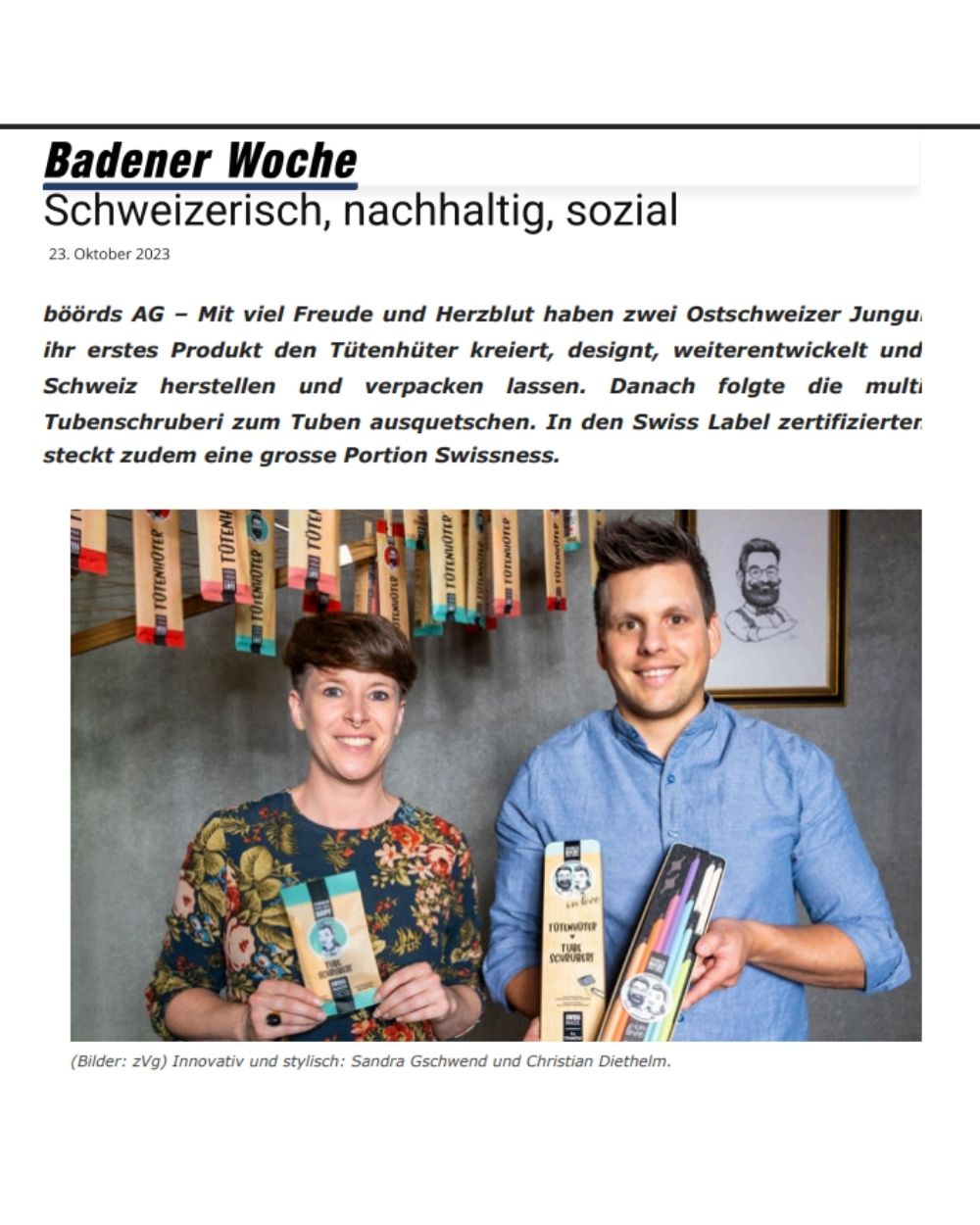 Artikel in der Badner Woche