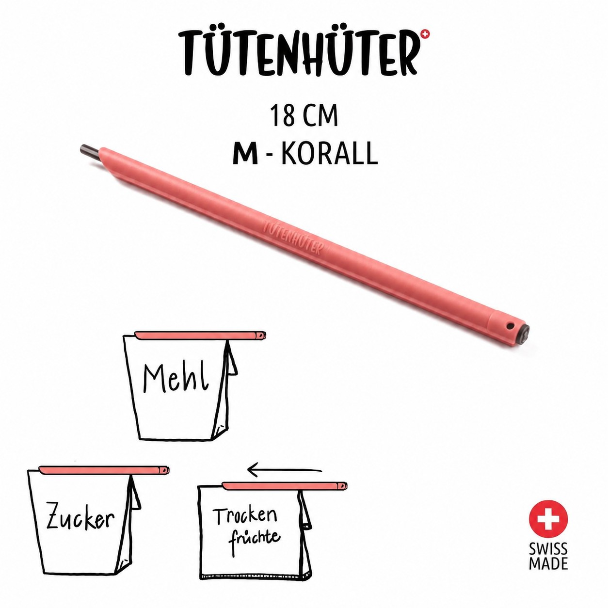 TÜTENHÜTER 18 cm - M - KORALL OFFENVERKAUF
