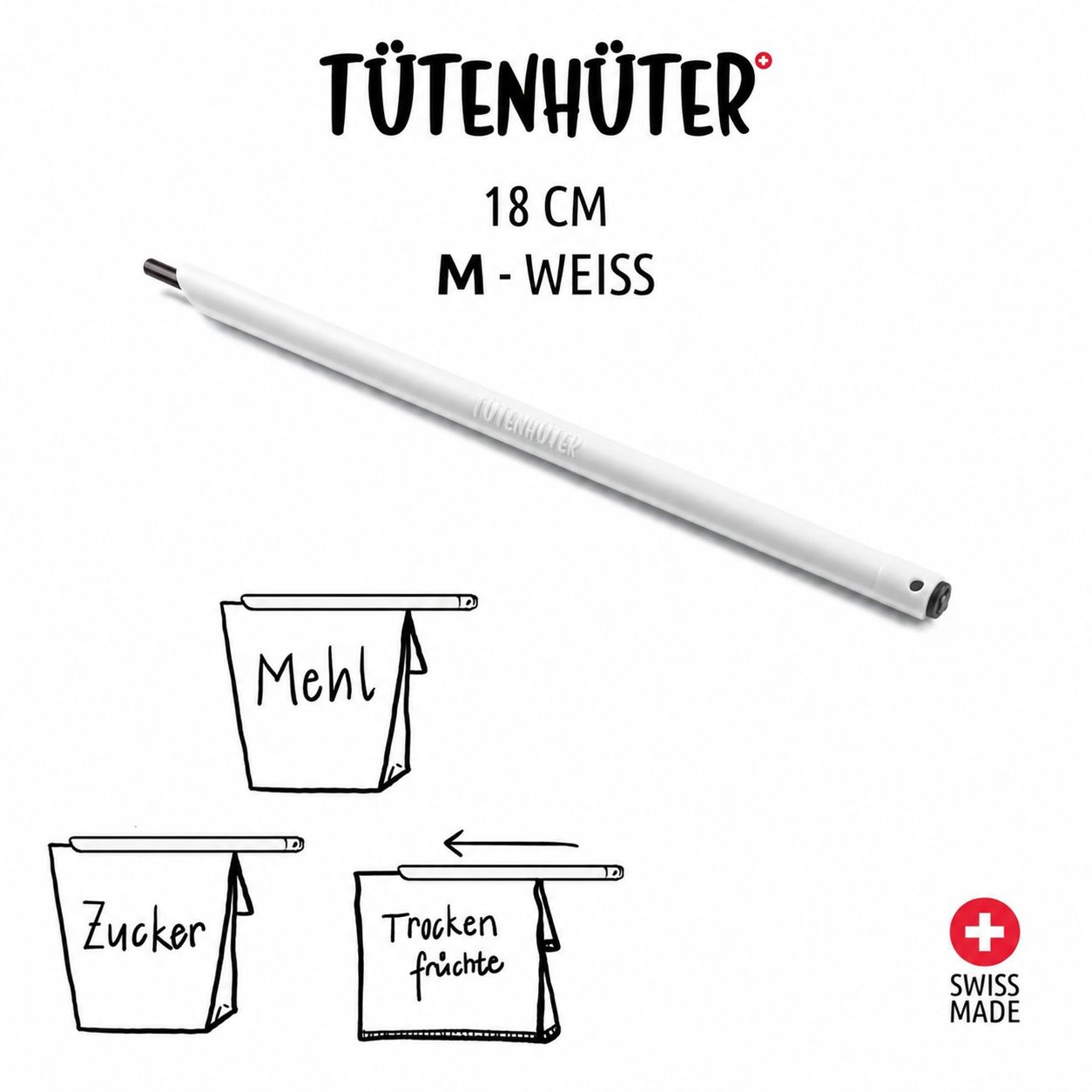 TÜTENHÜTER 18 cm - M - WEISS OFFENVERKAUF
